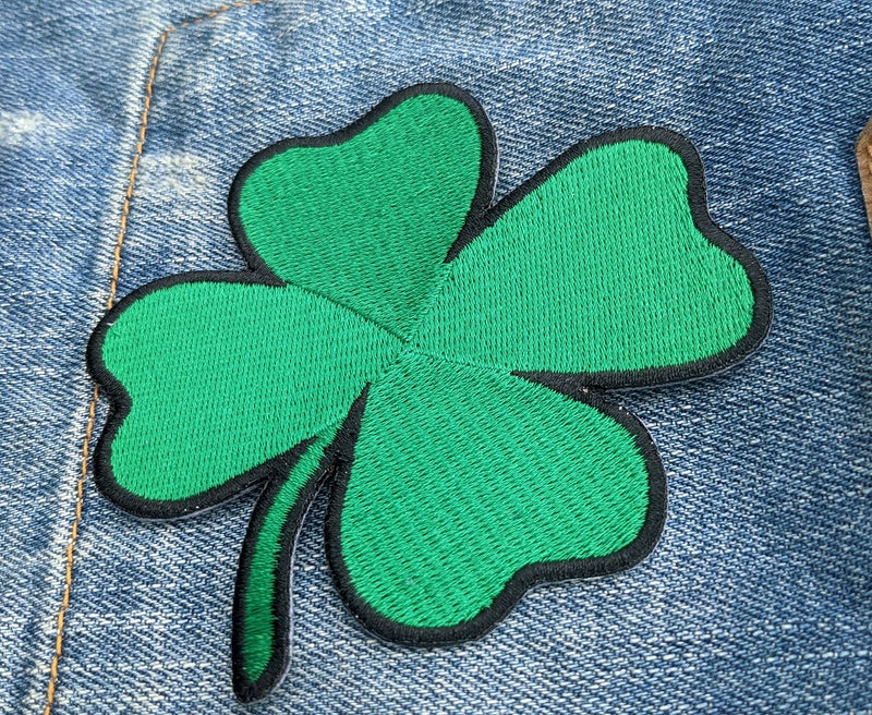 Applicable Pun Ireland Heritage Luck of The Irish Four Leaf Clover Shamrock - 4 inch Iron-on Patch - Image 4